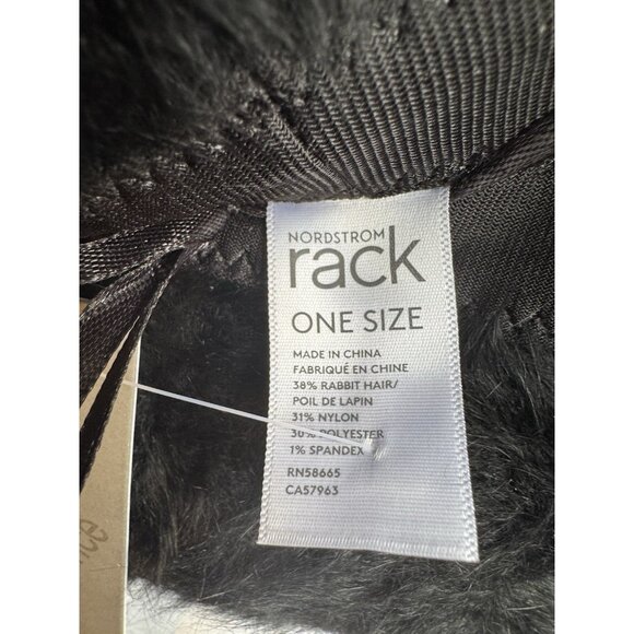 NORDSTROM Women’s Black Faux Fur Bucket Style Hat #N0462080NS NWT main image 5